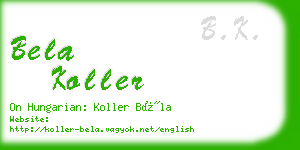 bela koller business card